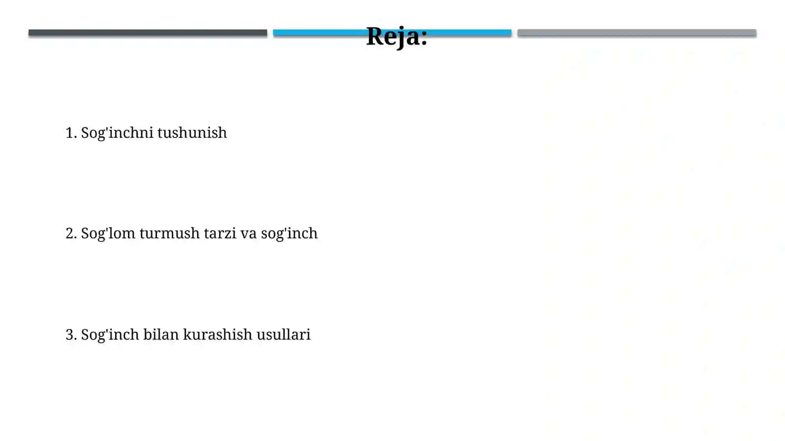 Sog'inch bilan kurashish usullari 2