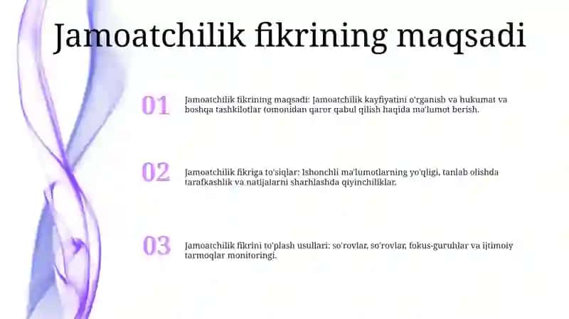 Jamoatchilik fikrining maqsadi 2