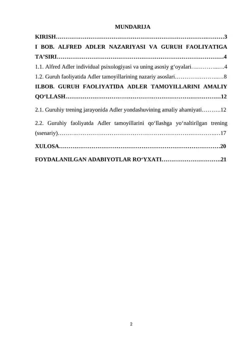GURUH FAOLIYATIDA ADLER TAMOYILLARINI QO'LLASH 2