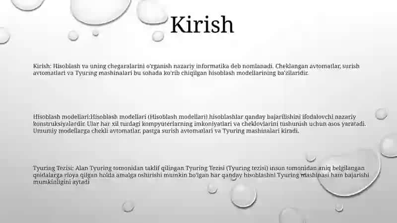 Hisoblash Modellari 2