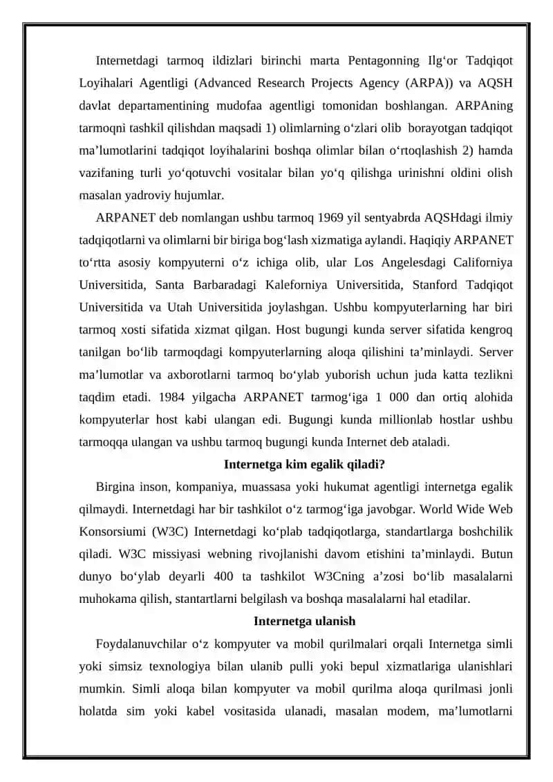 Internet tarmog‘i va DNS xizmati 2