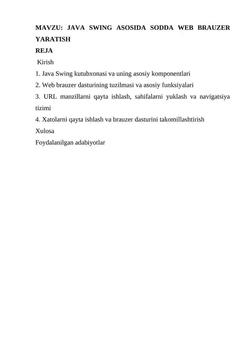 JAVA SWING ASOSIDA SODDA WEB BRAUZER YARATISH 2