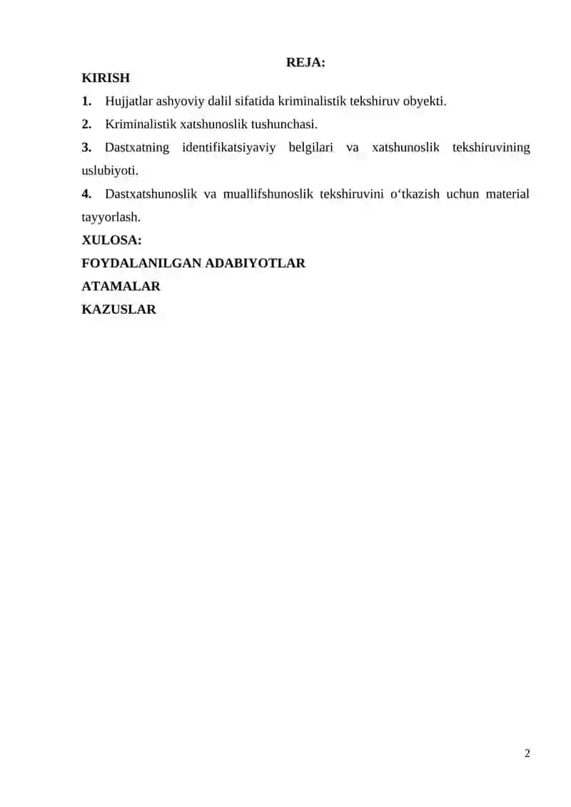 Mustaqil ish: Dastxatshunoslik va muallifshunoslik tekshiruvini o‘tkazish uchun material tayyorlash 2