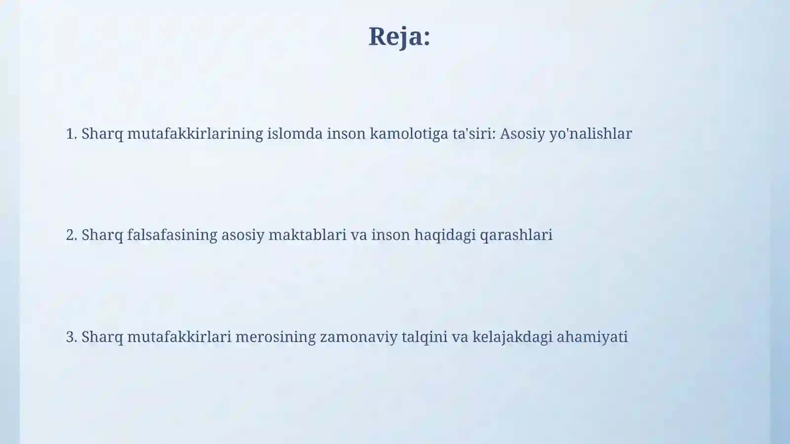 Sharq mutafakkirlarining islomdining inson kamolotiga tasiri 2