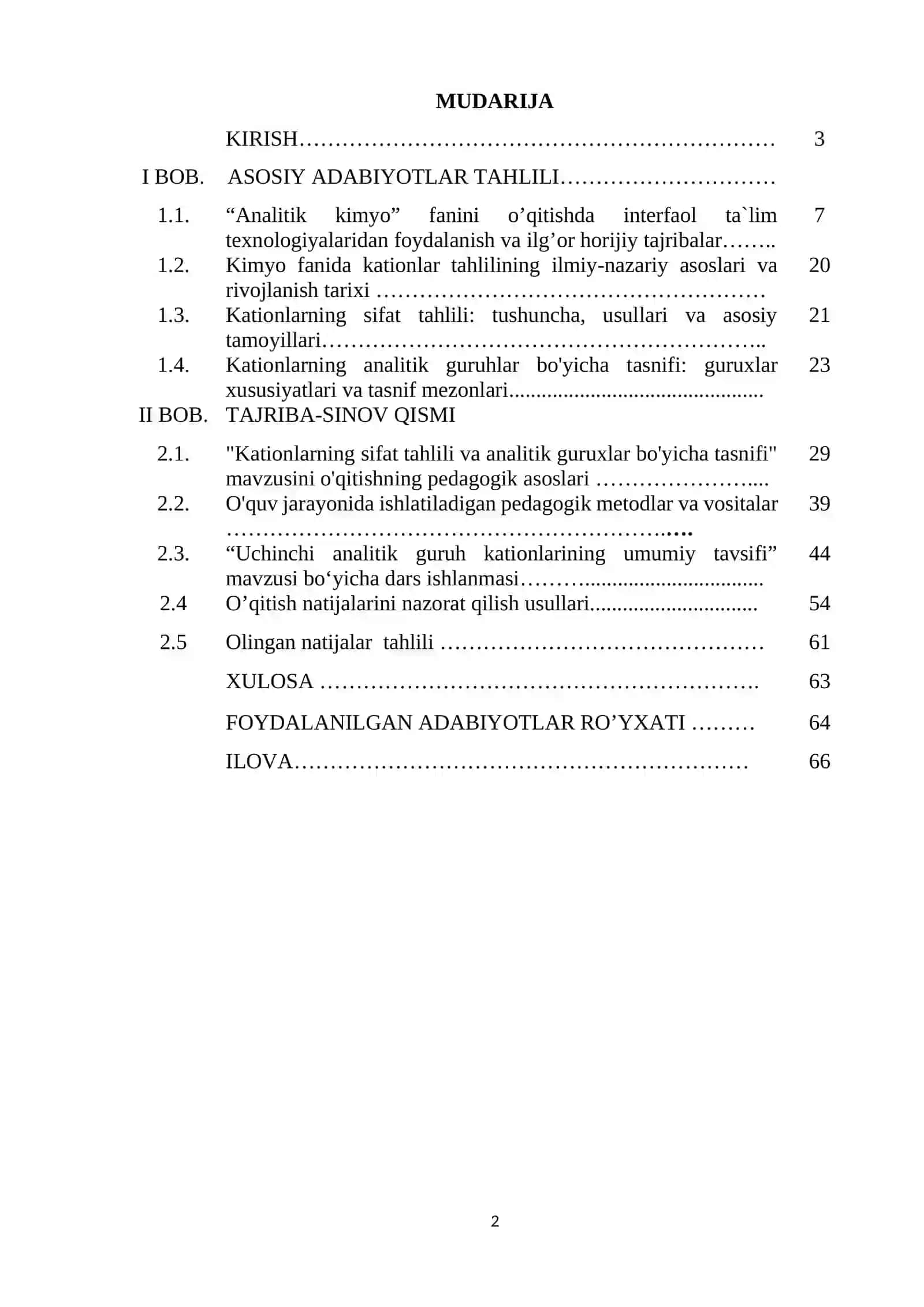“Kationlarni analitik guruxlar bo’yicha tasnifi” mavzusini o’qitishning nazariy asoslari 2