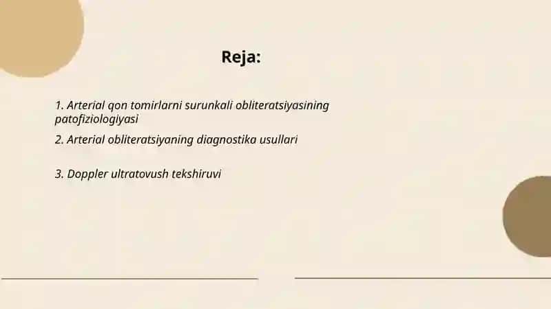 Arterial qon tomirlarini surunkali obliteratsiyasida zamonaviy davolash usullari 2