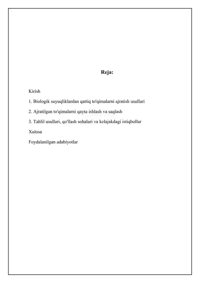 Qattiq to'qimalarni biologik suyuqliklardan ajratish 2