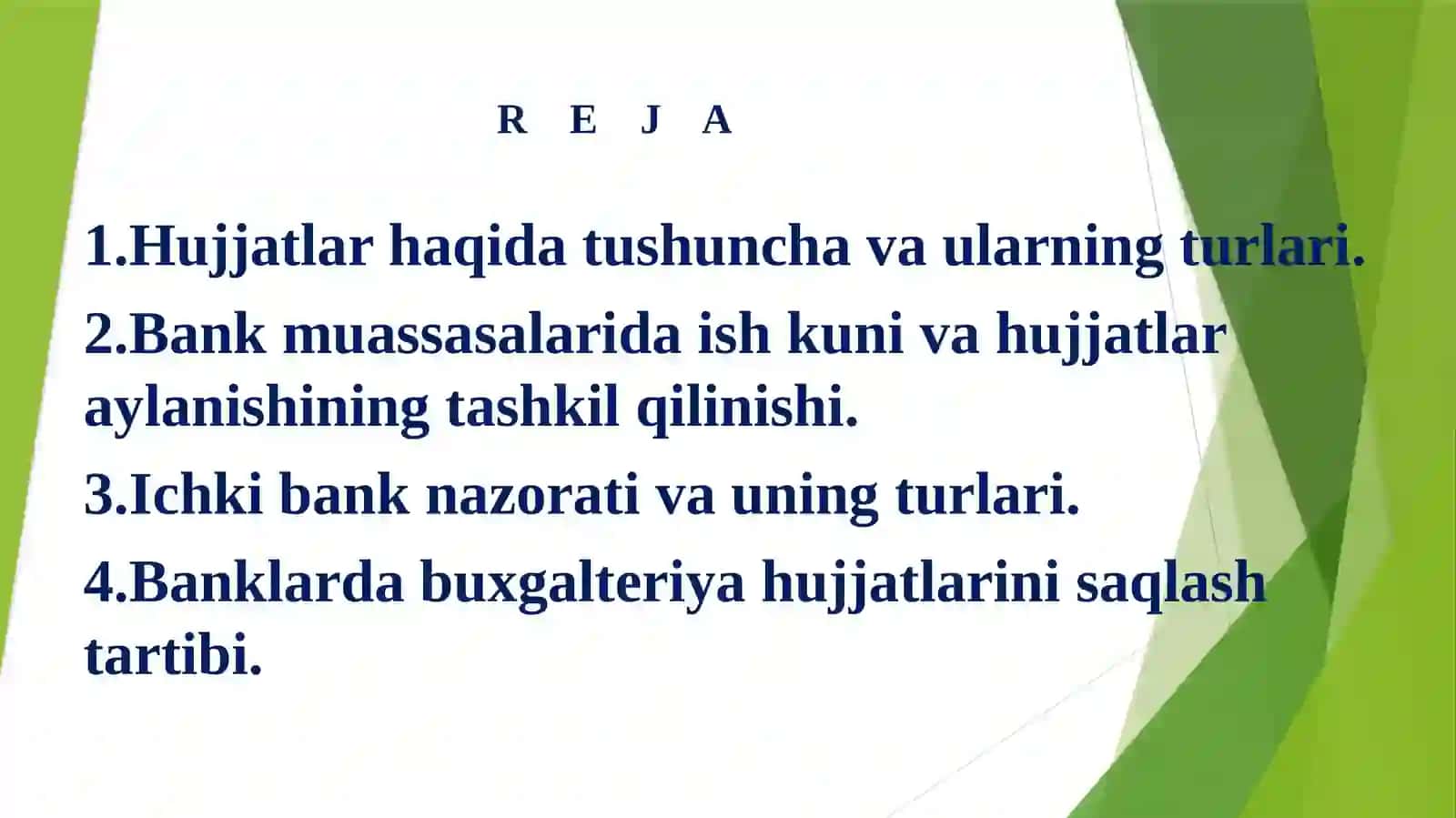 Bank hujjatlari va hujjatlar aylanishi 2