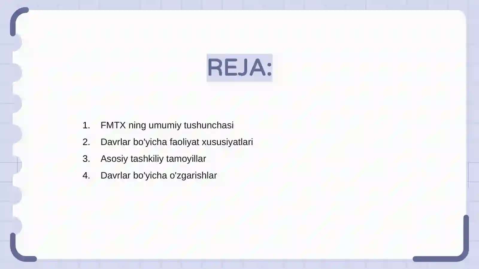 FMTX ning xar bir davrda faoliyat xususiyati, asosiy tashkiliy tamoyillari 2