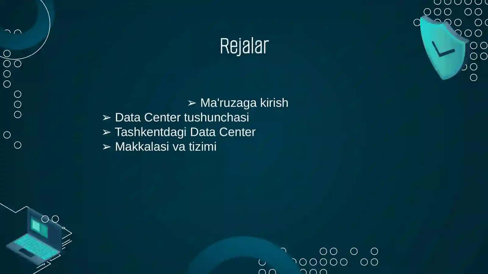 DATA CENTER TASHKENT BAZASI VA DAVLAT TIZIMINI JOYLASHTIRI 2