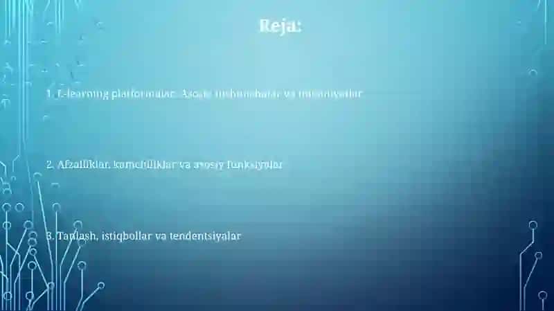 Elektronoʻqitiish platformalari va ularning imkoniyatlari 2