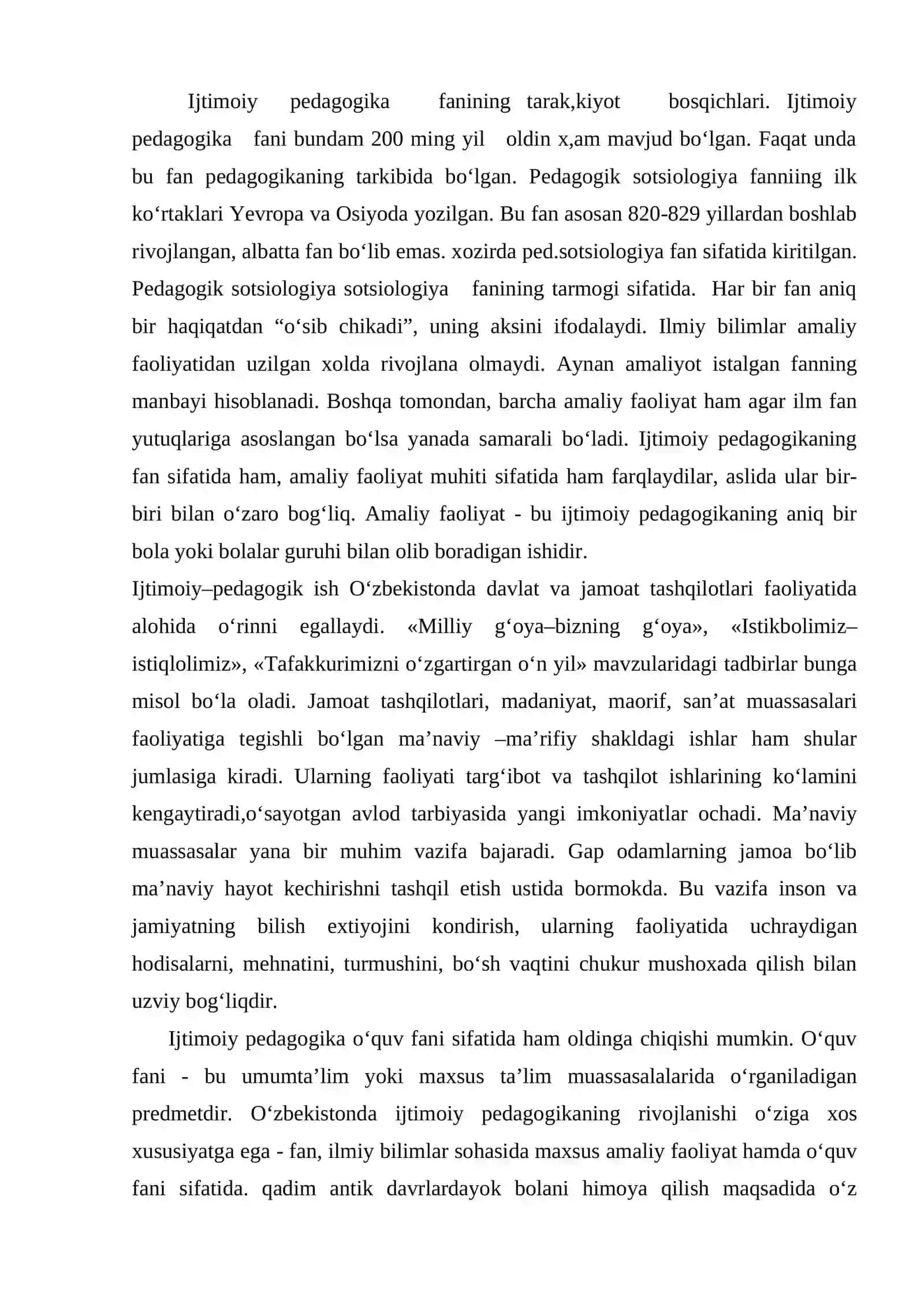 Xorijda va O'zbekistonda ijtimoiy pedagogikaning rivojlanish tarixi 2