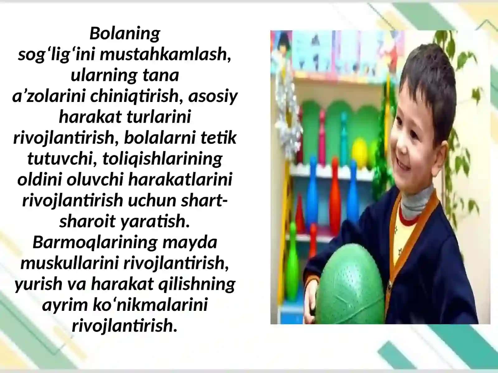 Maktabgacha yoshdagi bolalar uchun sport o‘yinlari 2