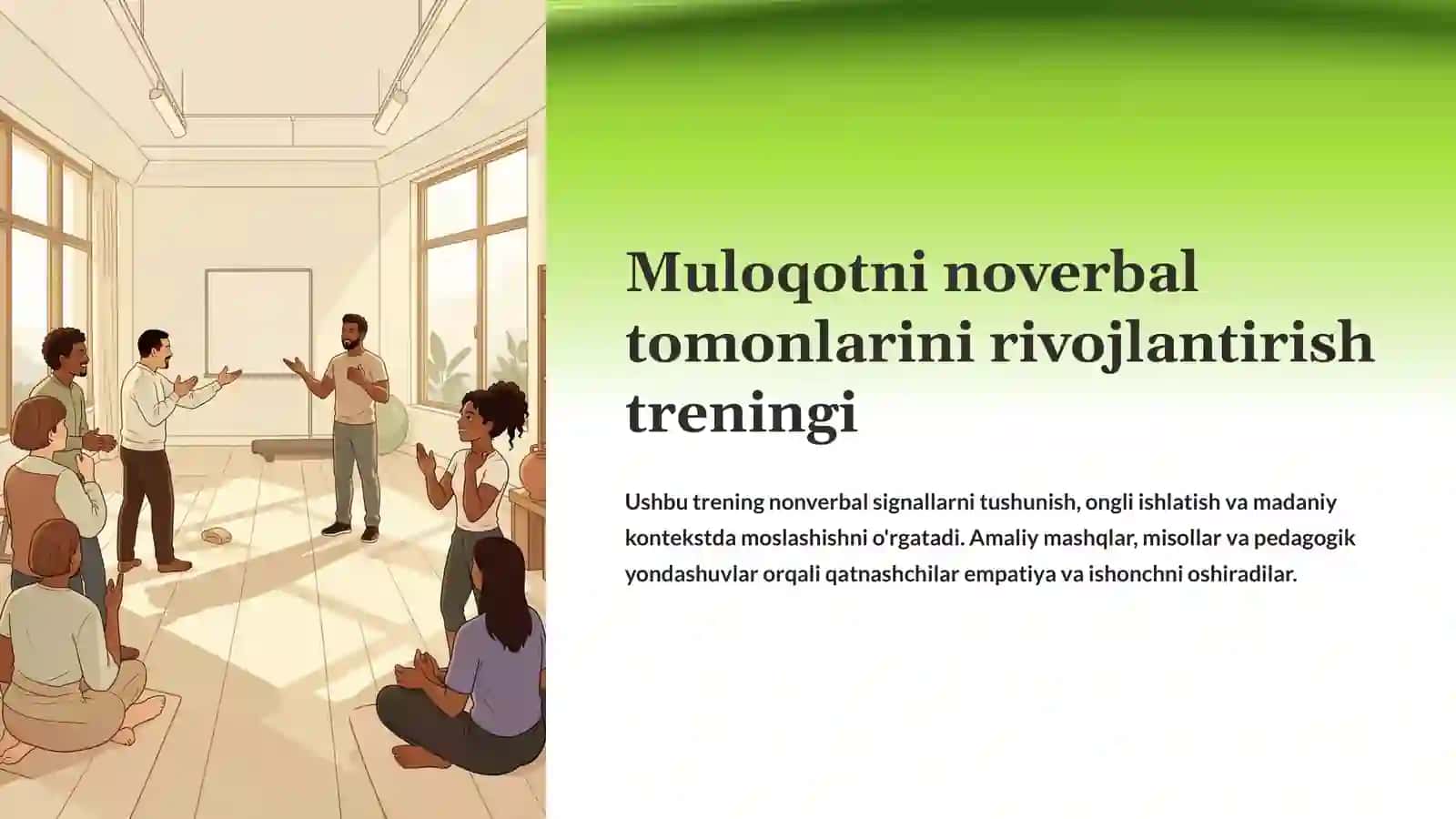 Muloqotni noverbal tomonlarini rivojlantirish treningi 2