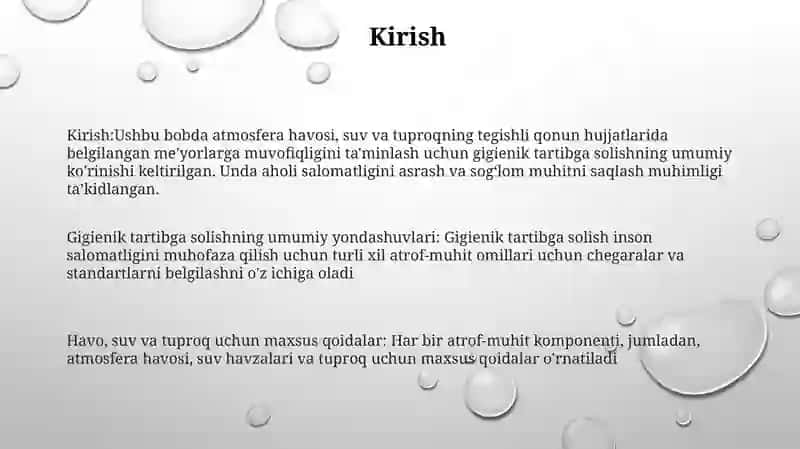 Atmosfera Havosi Suv Tuproqni Nomuvofiq Omillarini Gigiyenik Reglamentlashga BoʻLgan Umumiy Yondashishlari 2