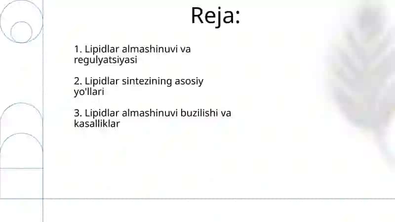 Lipidlar sintezi va almashinuvi 2