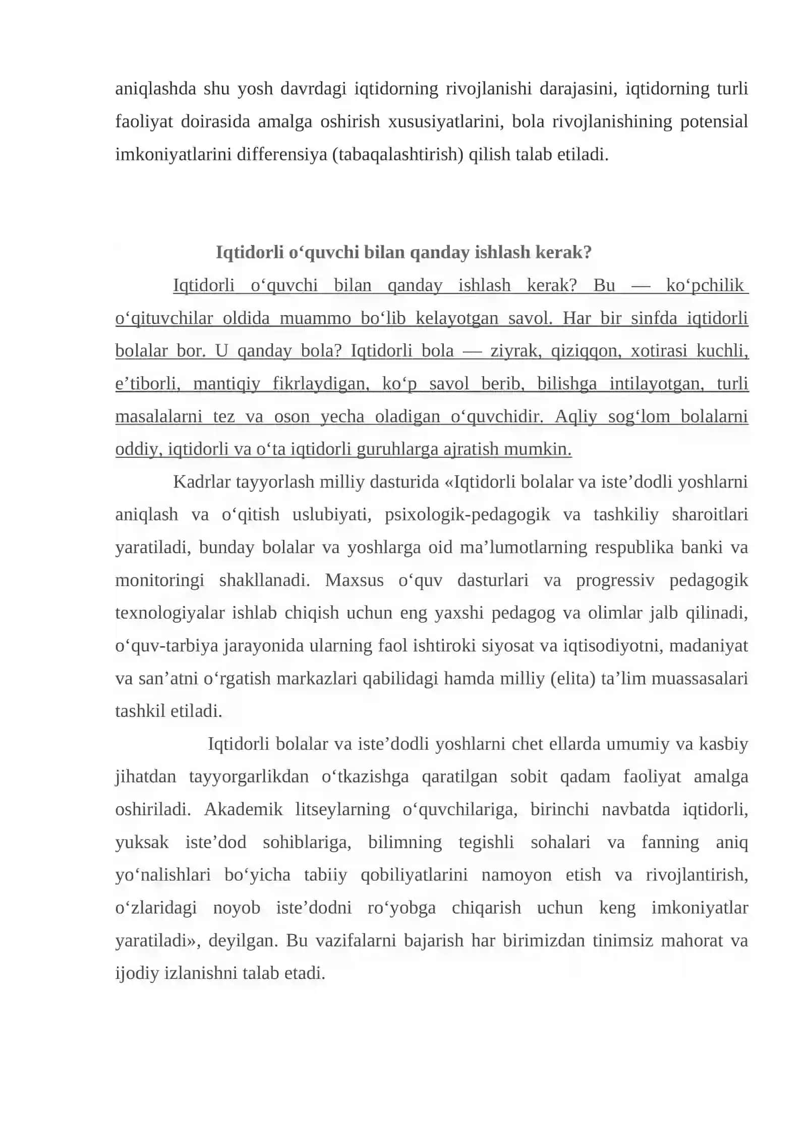 Iqtidorli bolalarni diagnostika qilish usullari 2