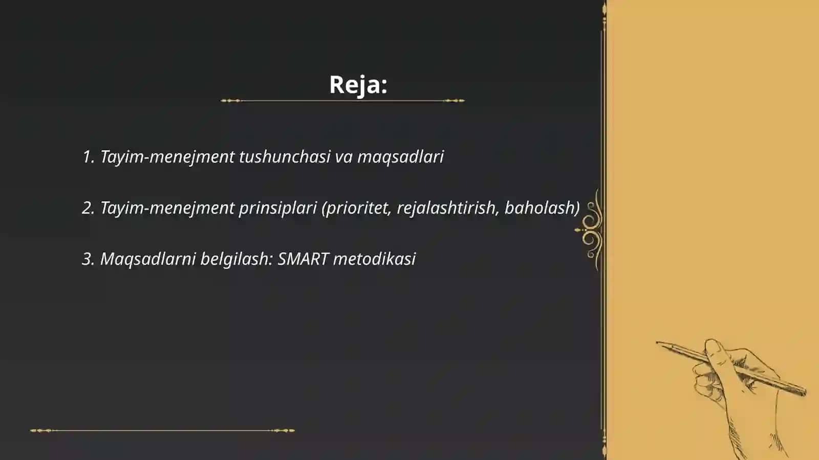 Tayim -menejment asoslari va texnikasi 2