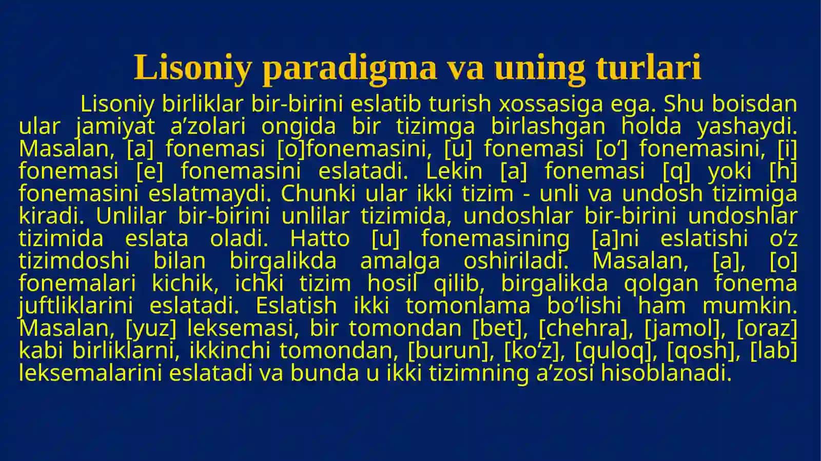 Lisoniy paradigma va ularning turlari 2