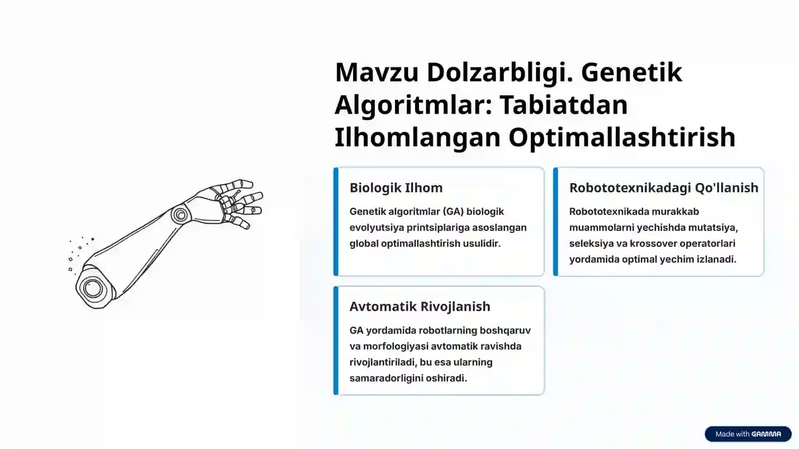 Intellektual Robototexnik Tizimlarda Genetik Algoritmlar va Ularning Modifikatsiyalari 2
