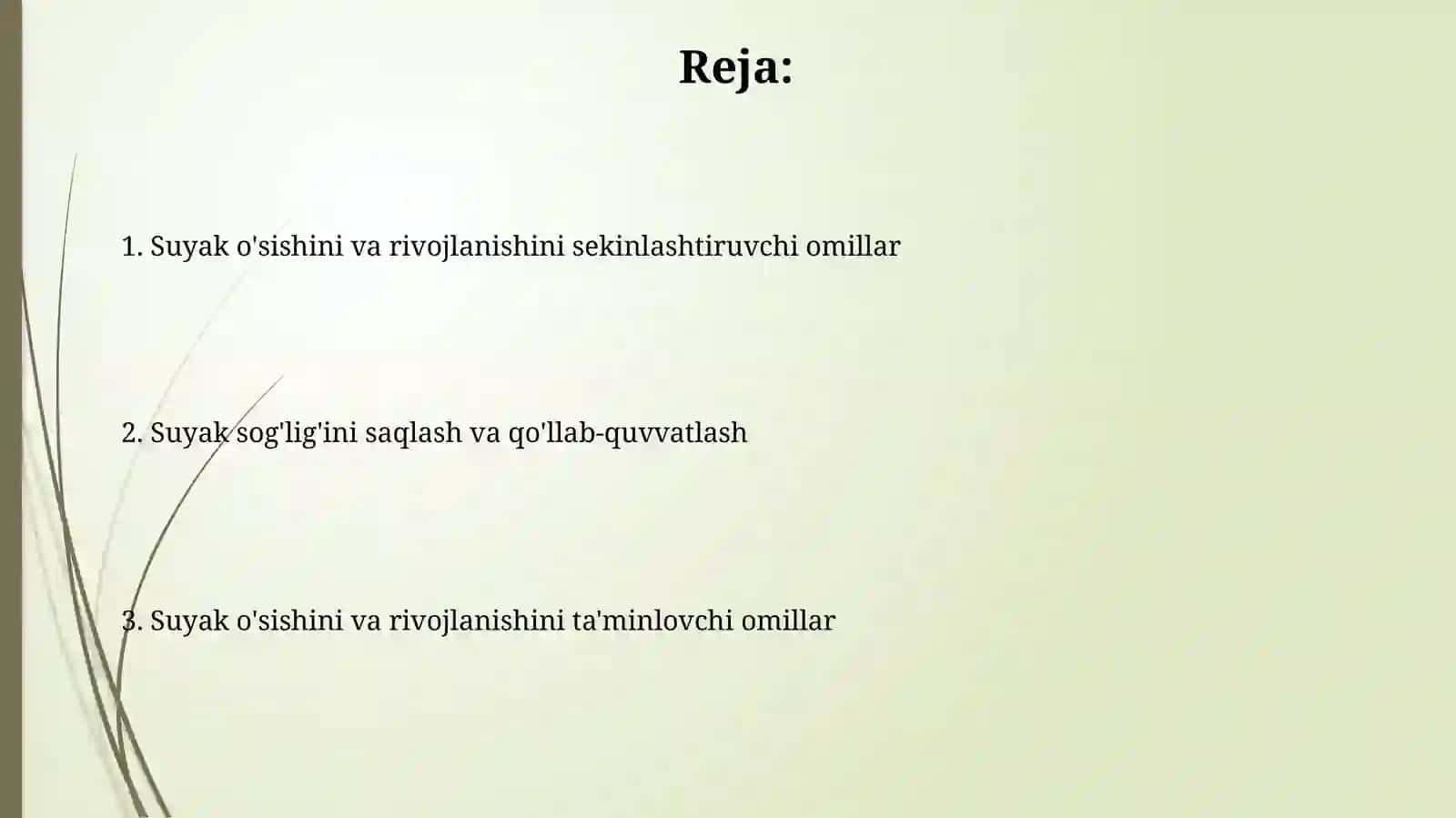 Suyaklarning o'sishi rivojlanishiga ta'sir etuvchi omillar 2