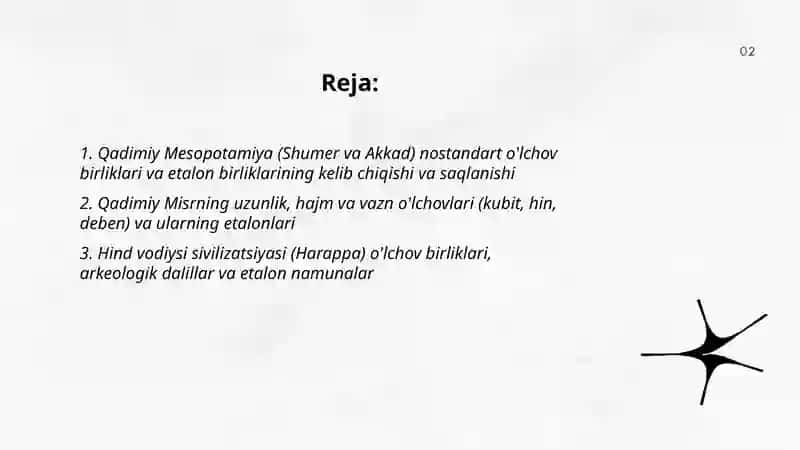 Miqdorlarning qadimiy va turlli xalqlarga oid nosdandart o'lchov birliklari haqida ma'limot yig'ish 2