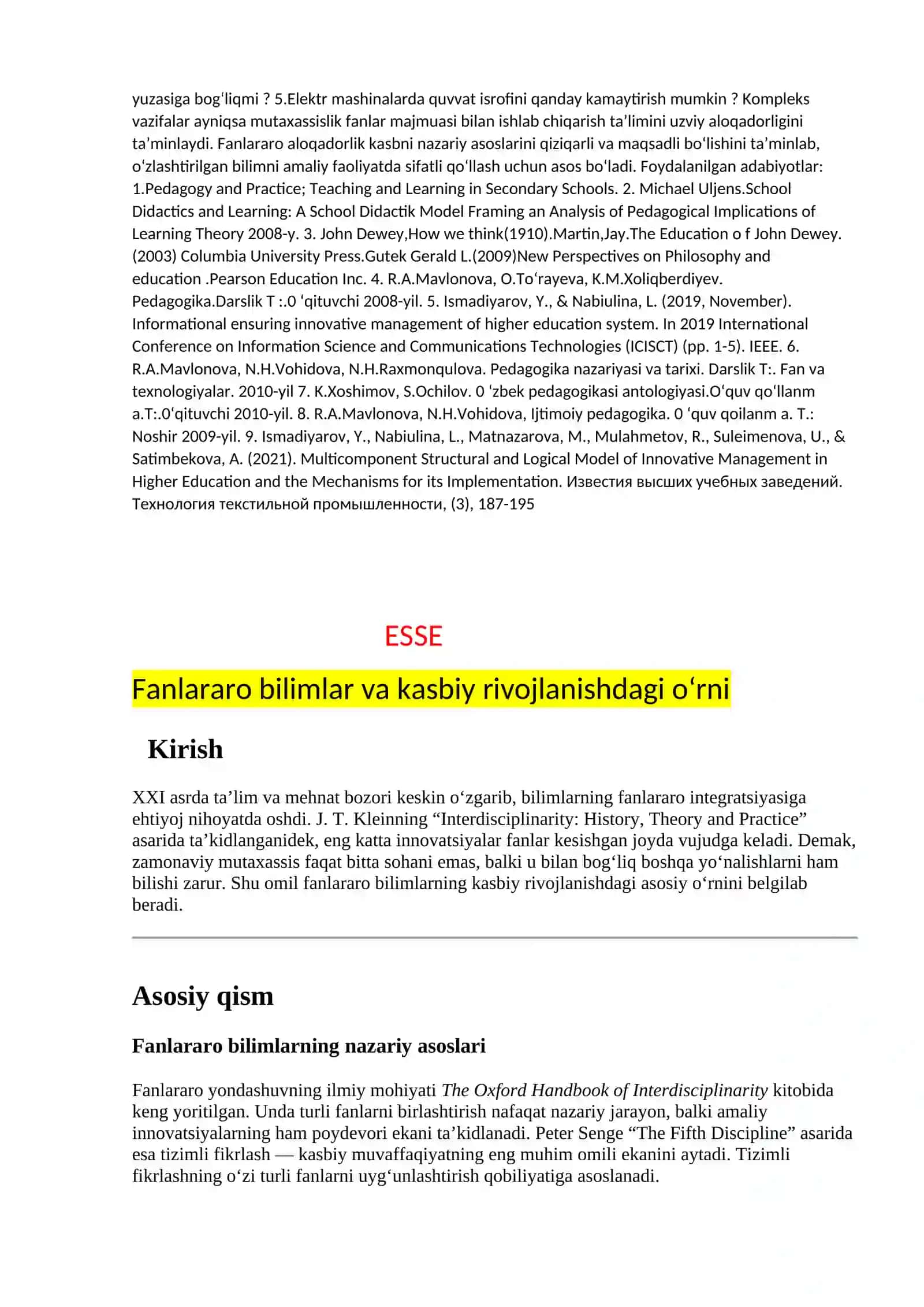 Kasbiy Ta’lim Samaradorligini Oshirishda Fanlararo Aloqadorlikning Ahamiyati 2