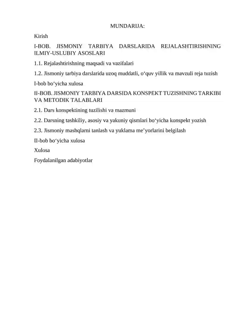 Jismoniy madaniyat nazariyasi va uni o‘qitish metodikasi 2