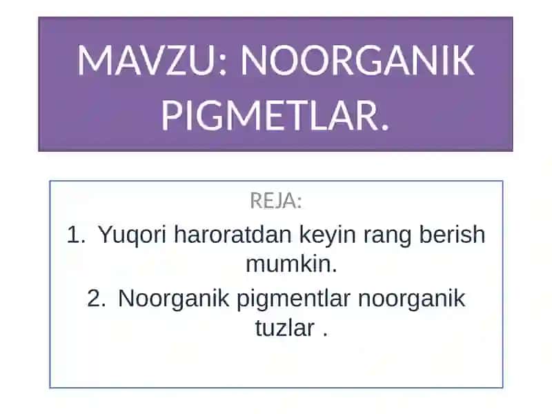 NOORGANIK PIGMETLAR 2