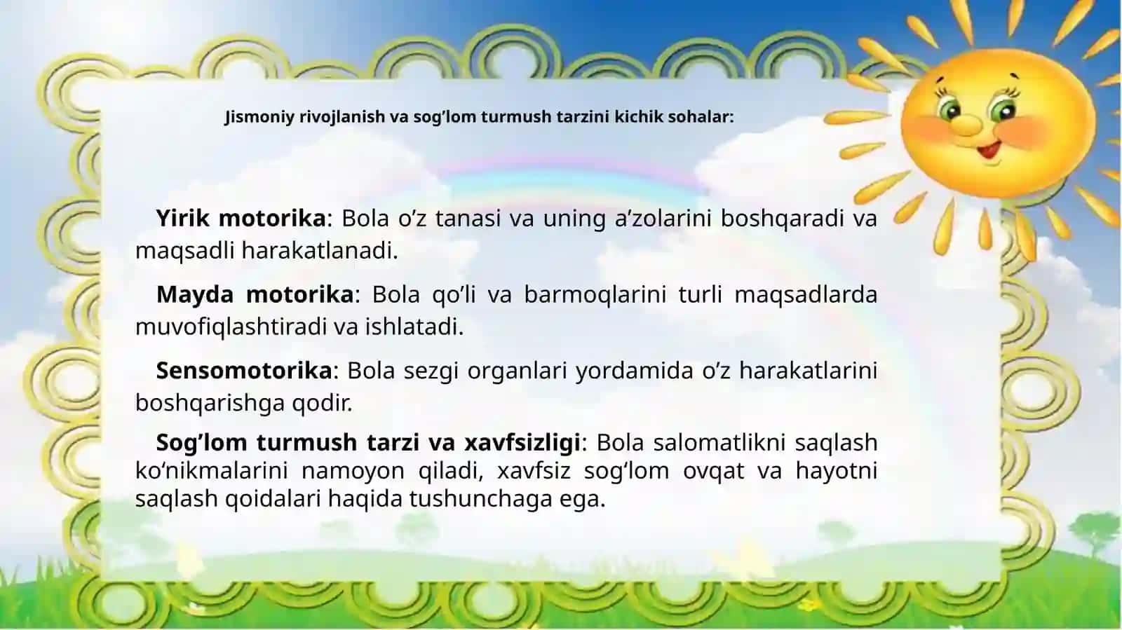 Jismoniy rivojlanish va sog’lom turmush tarzini shakllanishi 2