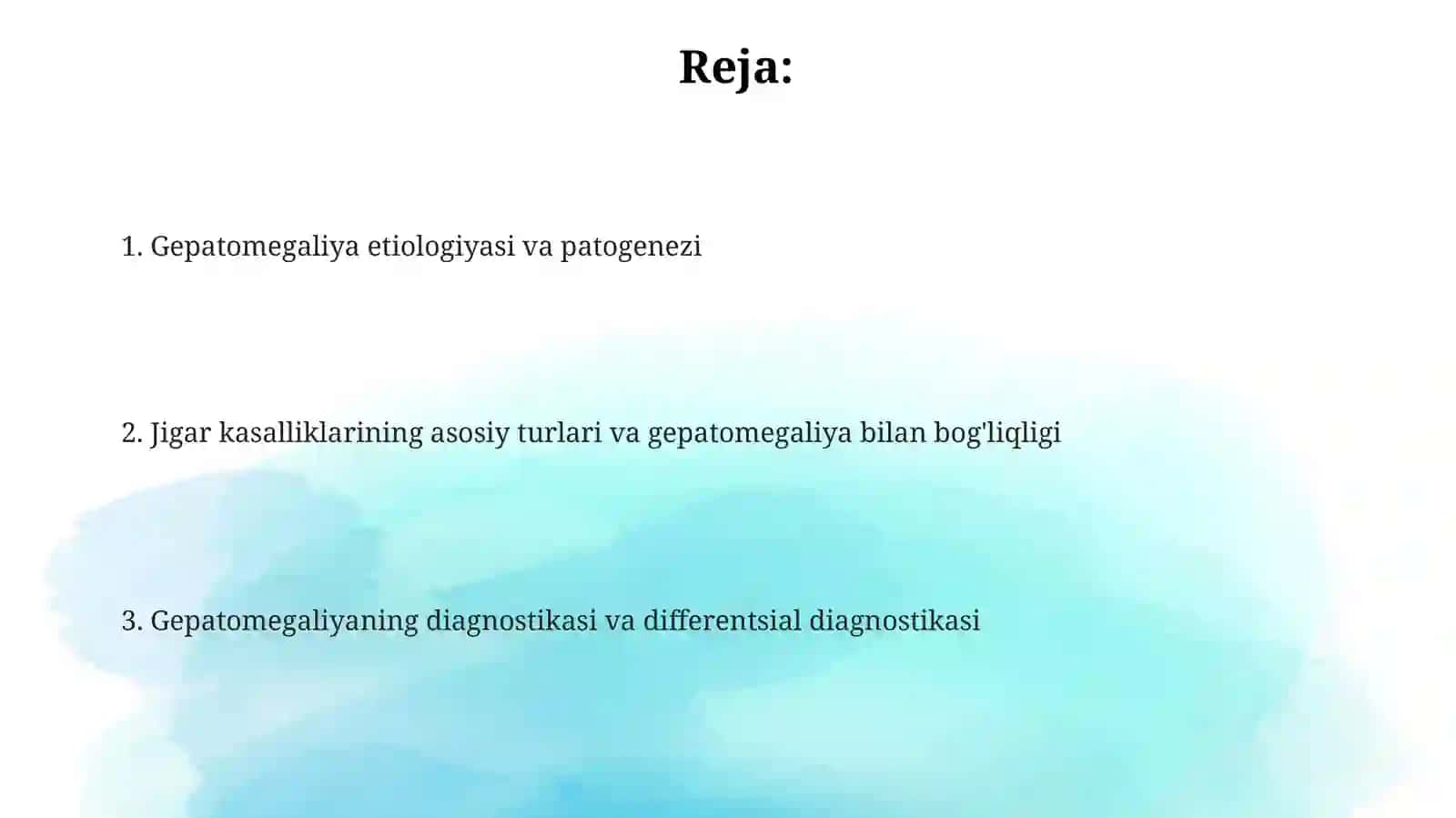 Gepatomegaliya bilan kechuvchi kasalliklar etiopatogenezi 2