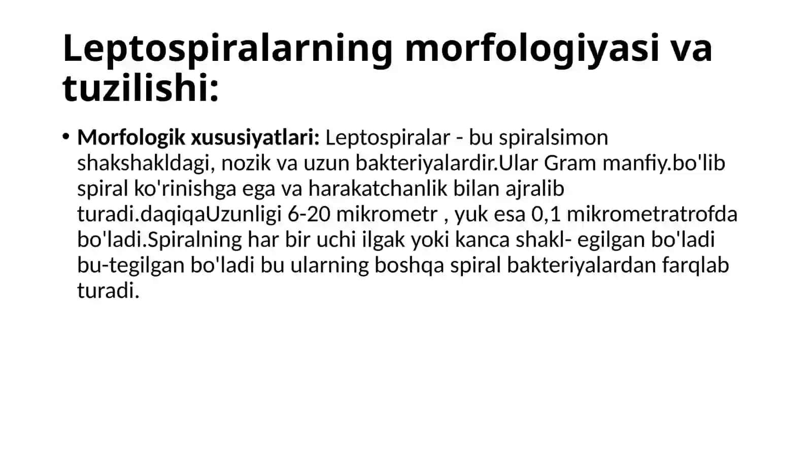 LEPTOSPIROZLAR MORFOLOGIYASI,STRUKTURASI,TARQALGANLIGI,KELTIRIB CHIQARUVCHI KASALLIKLARI,LABARATORIYA DIAGNOSTIKASI 2