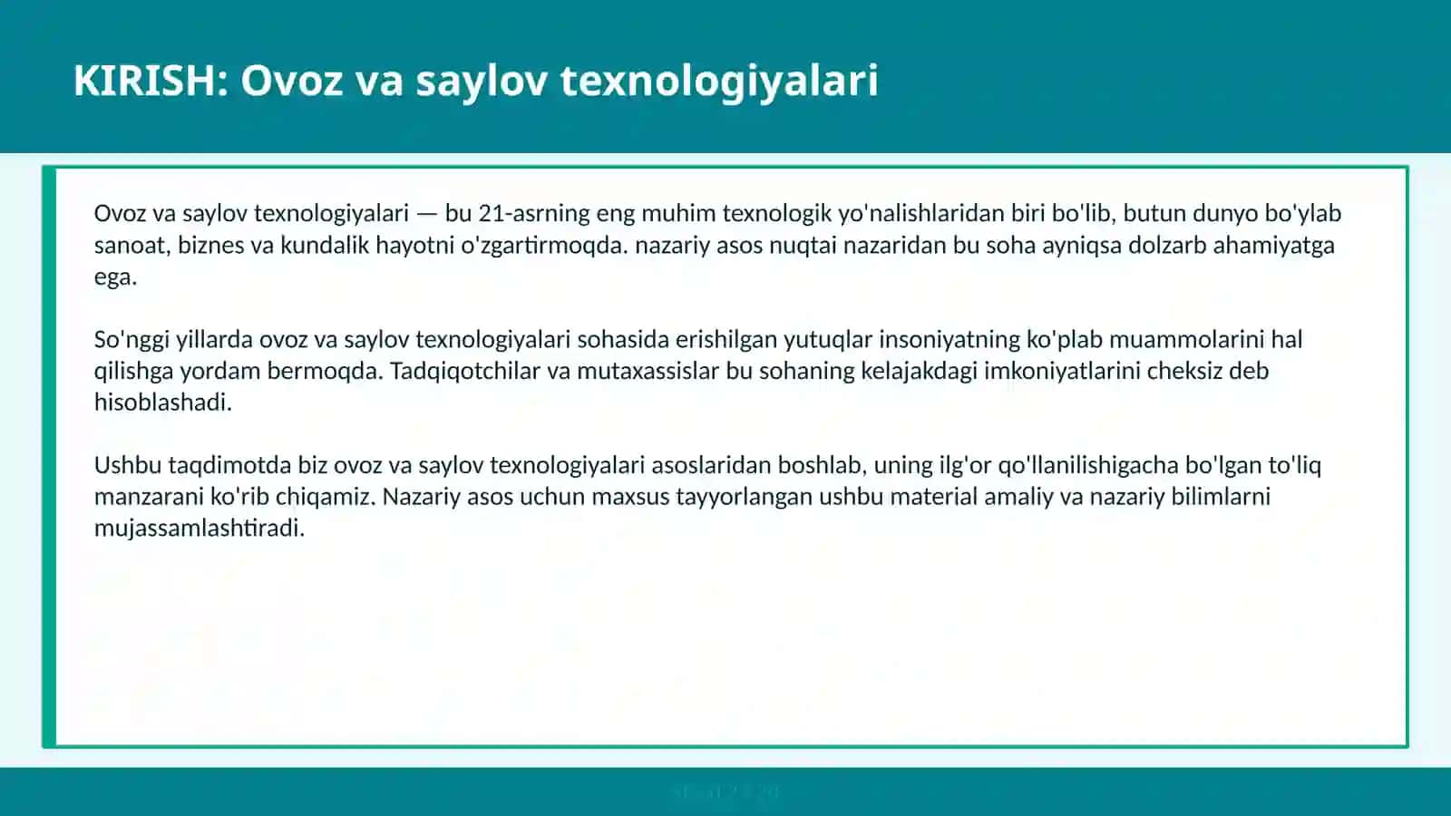 Ovoz va saylov texnologiyalari 2