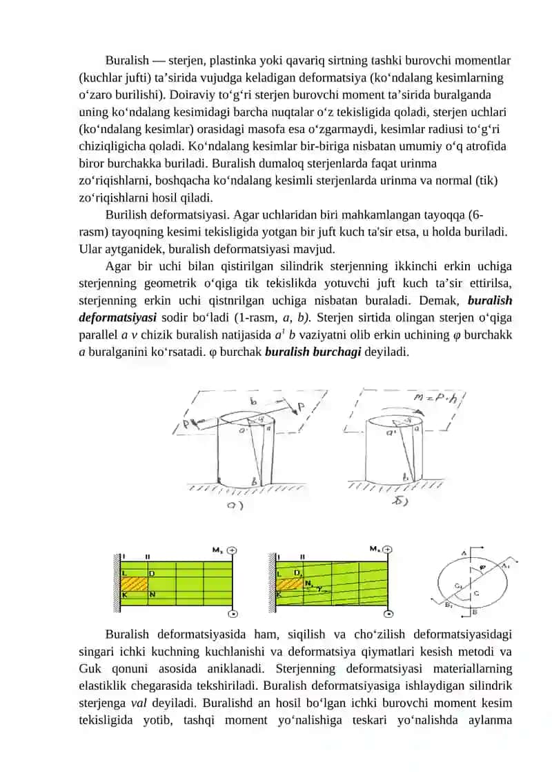 Buralish deformatsiyasi haqida tushuncha 2