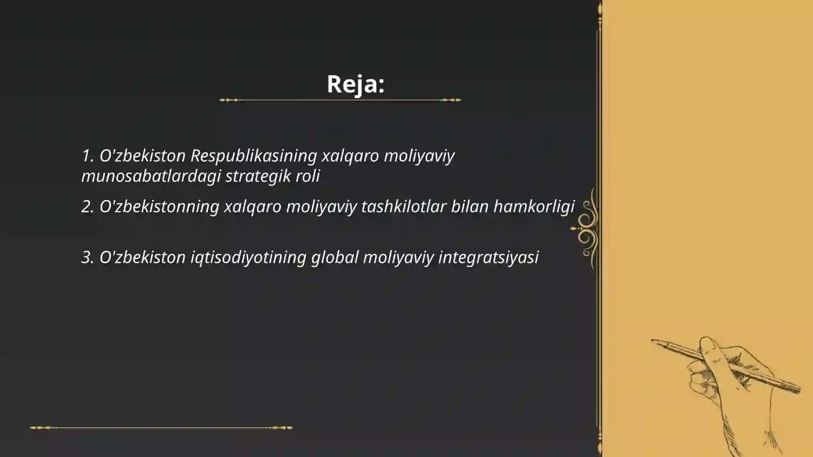 O'zbekiston Respublikasining xalqaro moliyaviy munosabatlardagi strategik roli 2