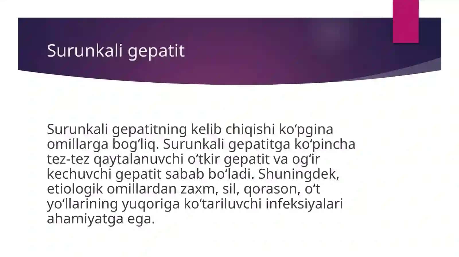 Surunkali gepatitlar va jigar sirrozi va uning asoratlari 2