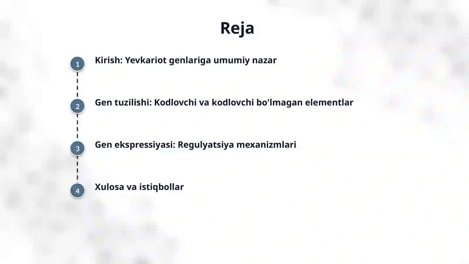 Eukariot hujayralar genlarining tuzilishi va funktsiyasi 2