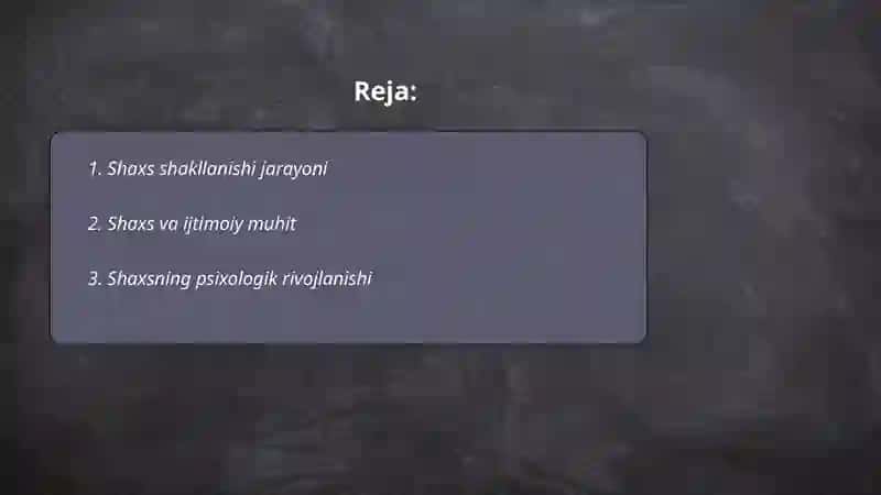 Shaxs shakilanishi va ijtimoiy xulq atvor tushunchasi 2