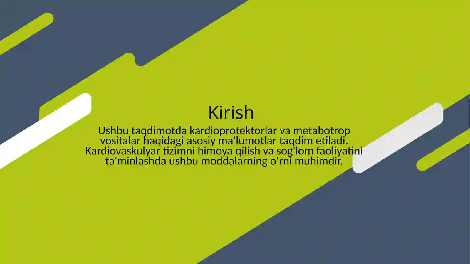 Kardioprotektorlar va metabotrop vositalar 2