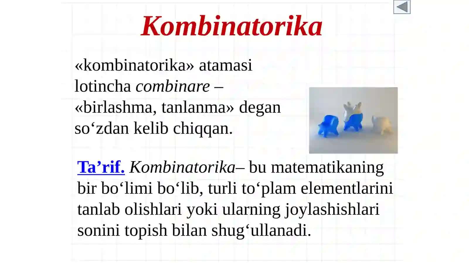 Tanlash usuli bilan kombinatorika masalalarini yechish (8-sinf) 2