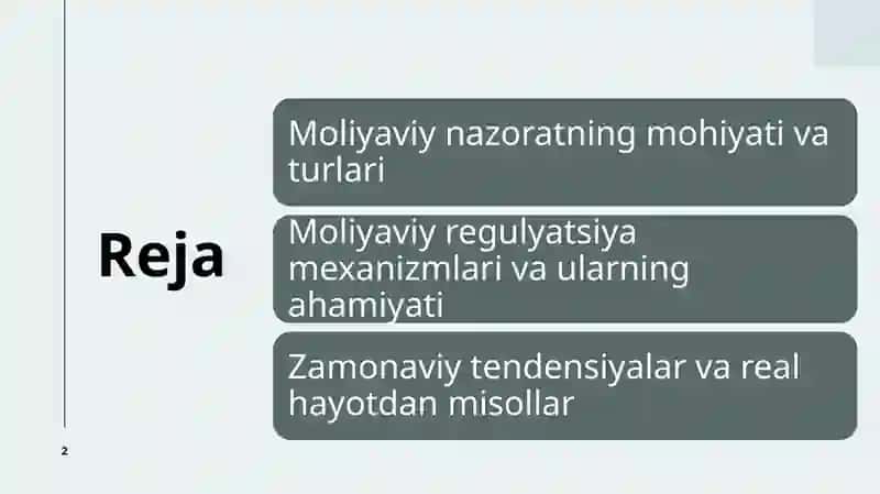 Moliyaviy nazorat va regulyatsiya mexanizmlari 2