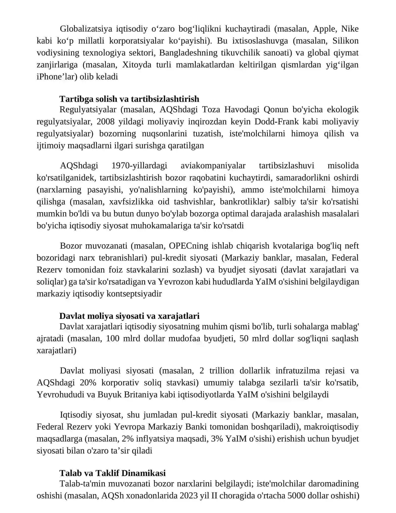 Bozorlar va Iqtisodiy Siyosat 2
