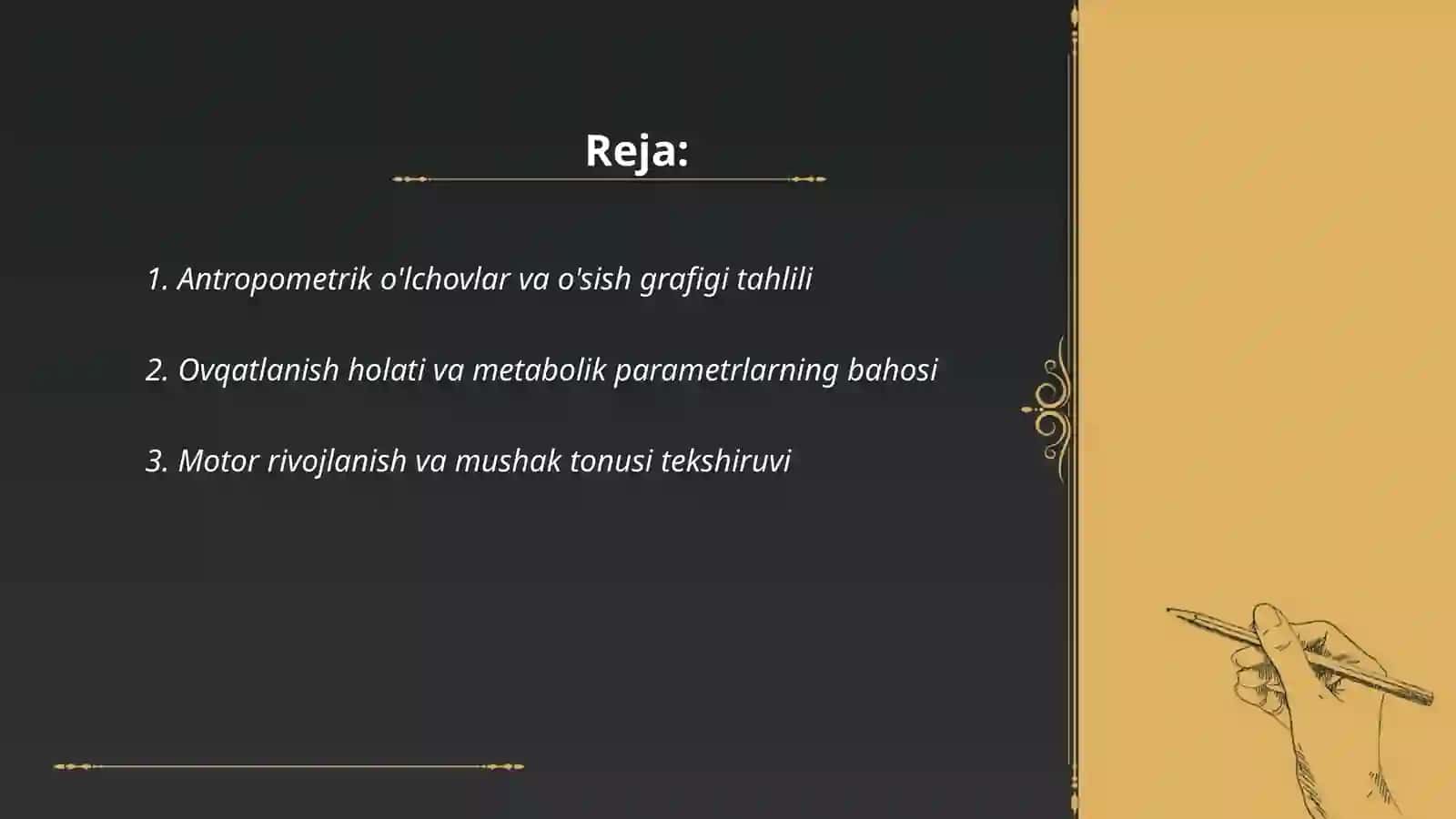 Antropometrik o'lchovlar va o'sish grafigi tahlili 2