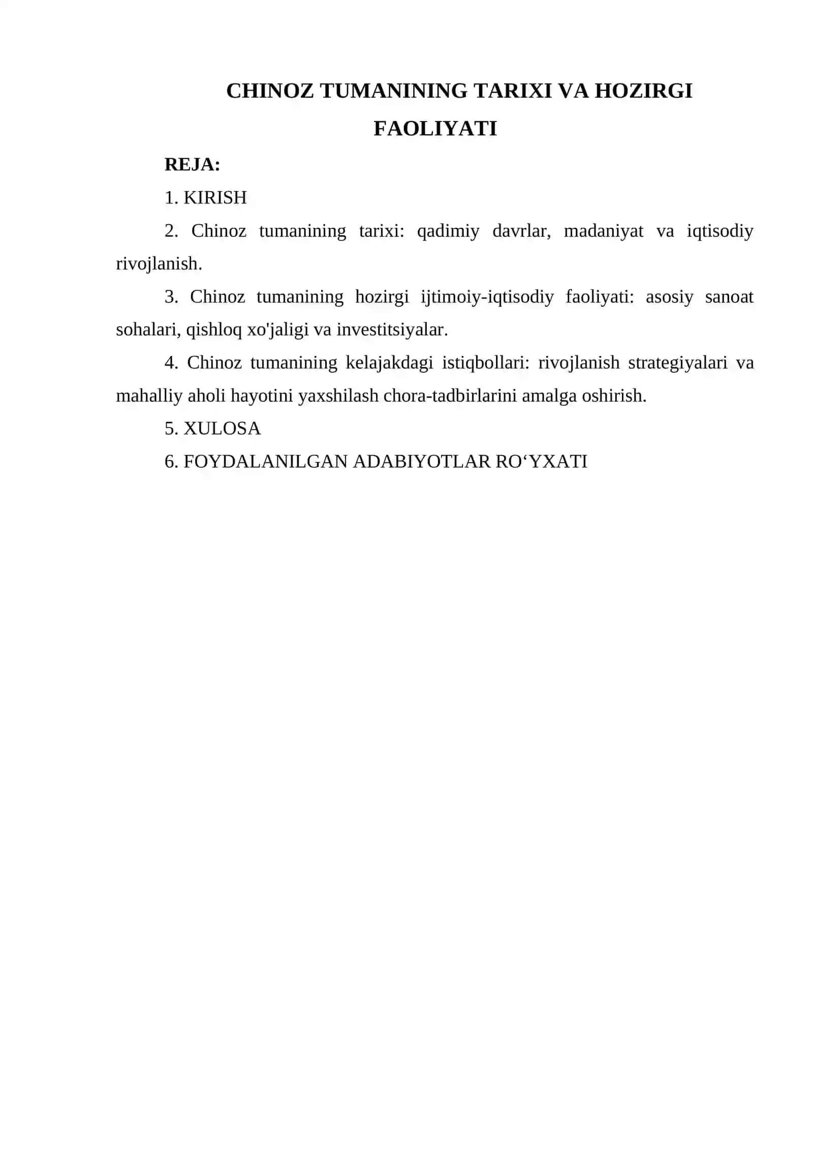 CHINOZ TUMANINING TARIXI VA HOZIRGI FAOLIYATI 2