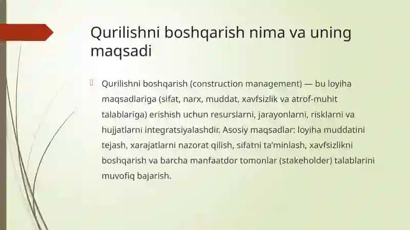 Qurilishni boshqarish zamonaviy tizimi va organlari 2