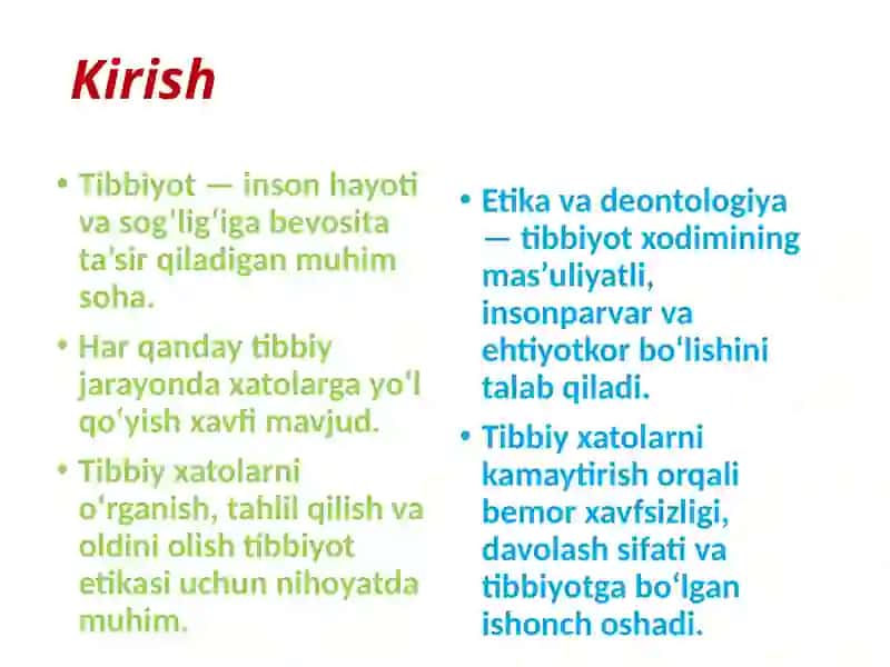 Tibbiy Xatolar: Etik Tahlil va Profilaktika 2