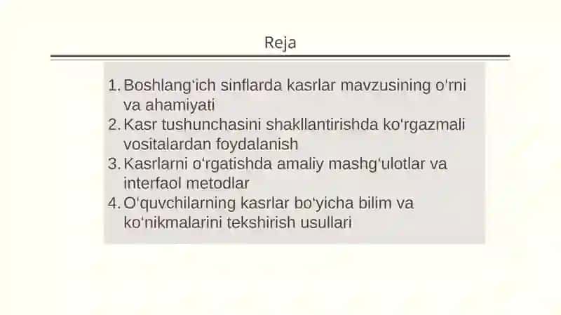 Kasrtushunchasi bilan tanishtirish metodikasi 2