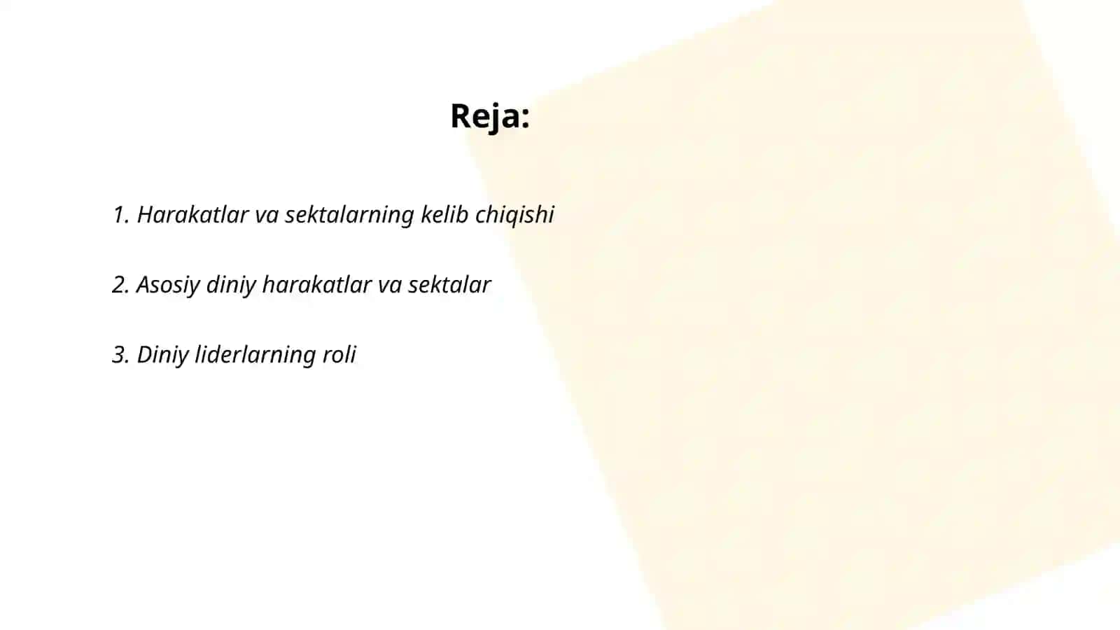 Diniy harakatlar va sektalar 2