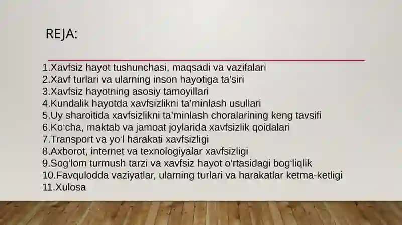 Xavfsiz hayot 2