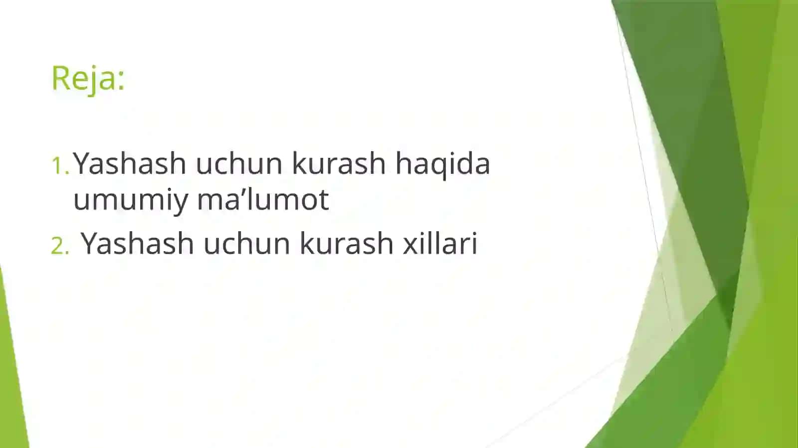 Yashash uchun kurash va ularning turlari 2